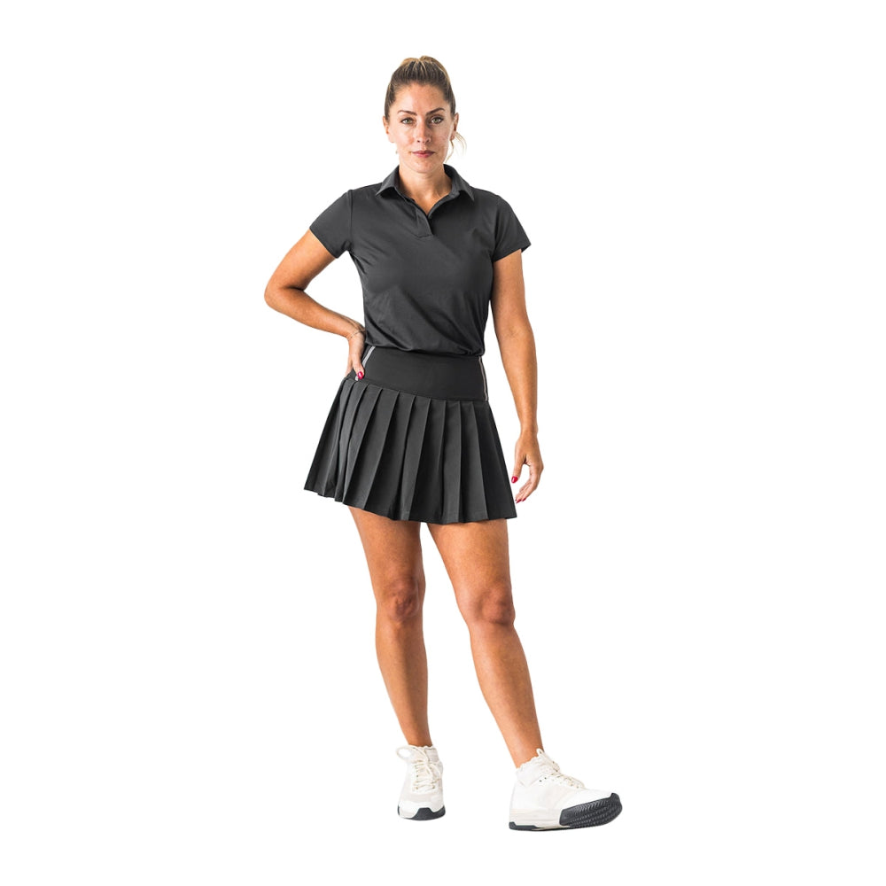 2 IN 1 PLEATED SKIRT | 002 BLK/AS