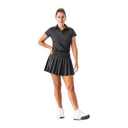 2 IN 1 PLEATED SKIRT | 002 BLK/AS