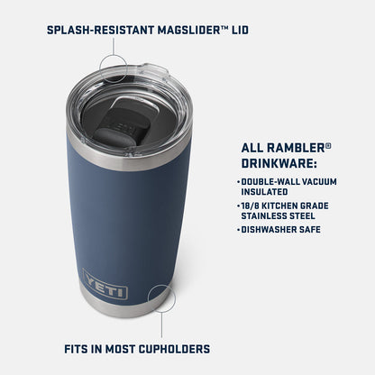 Yeti Rambler 20oz Tumbler Water Bottles in Green Color