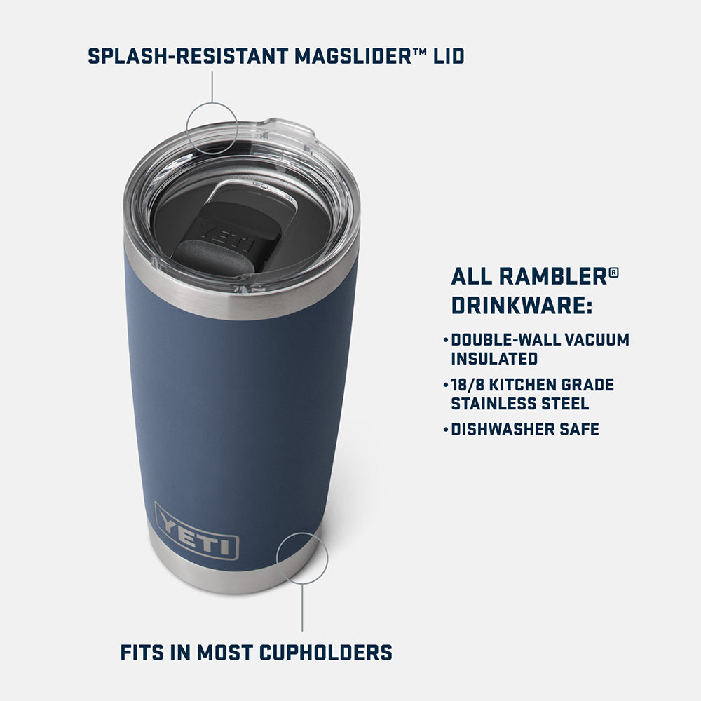 Yeti Rambler 20oz Tumbler Water Bottles in Blue Color