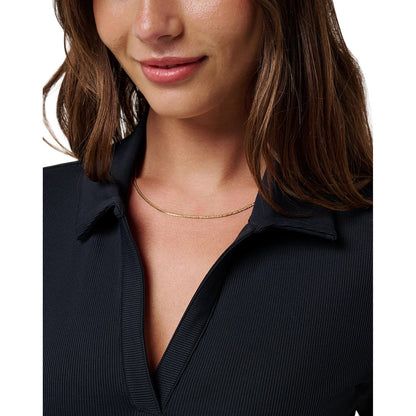 Travis Matthew Move Knit short sleeve Vneck Polo Tops in Black Color