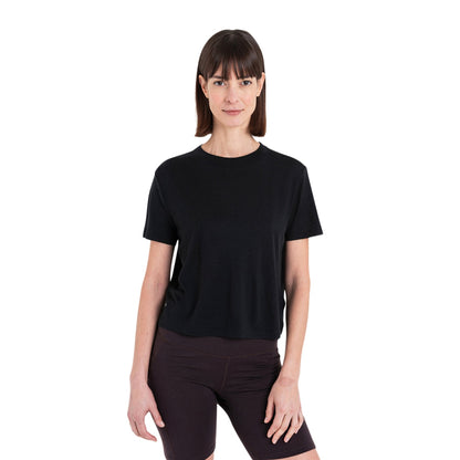 Icebreaker W 150 Tl Crop Tee Tops in Black Color