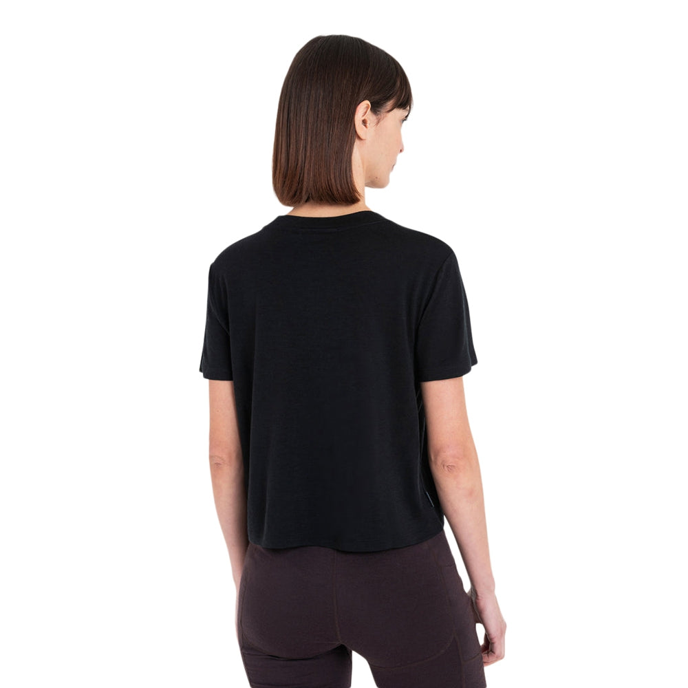 Icebreaker W 150 Tl Crop Tee Tops in Black Color