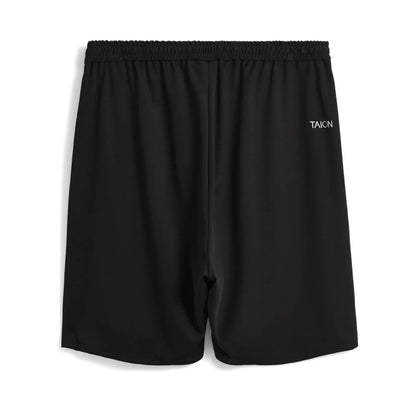Taion M Short Elastic Waist Shorts in Black Color