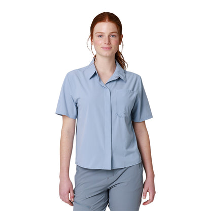 Outdoor Research Womens S/S Astroman Sunsh Tops in Blue Color