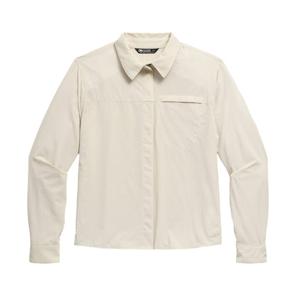 Outdoor Research W Astroman L/S Sun Shirt Tops in Khaki Color