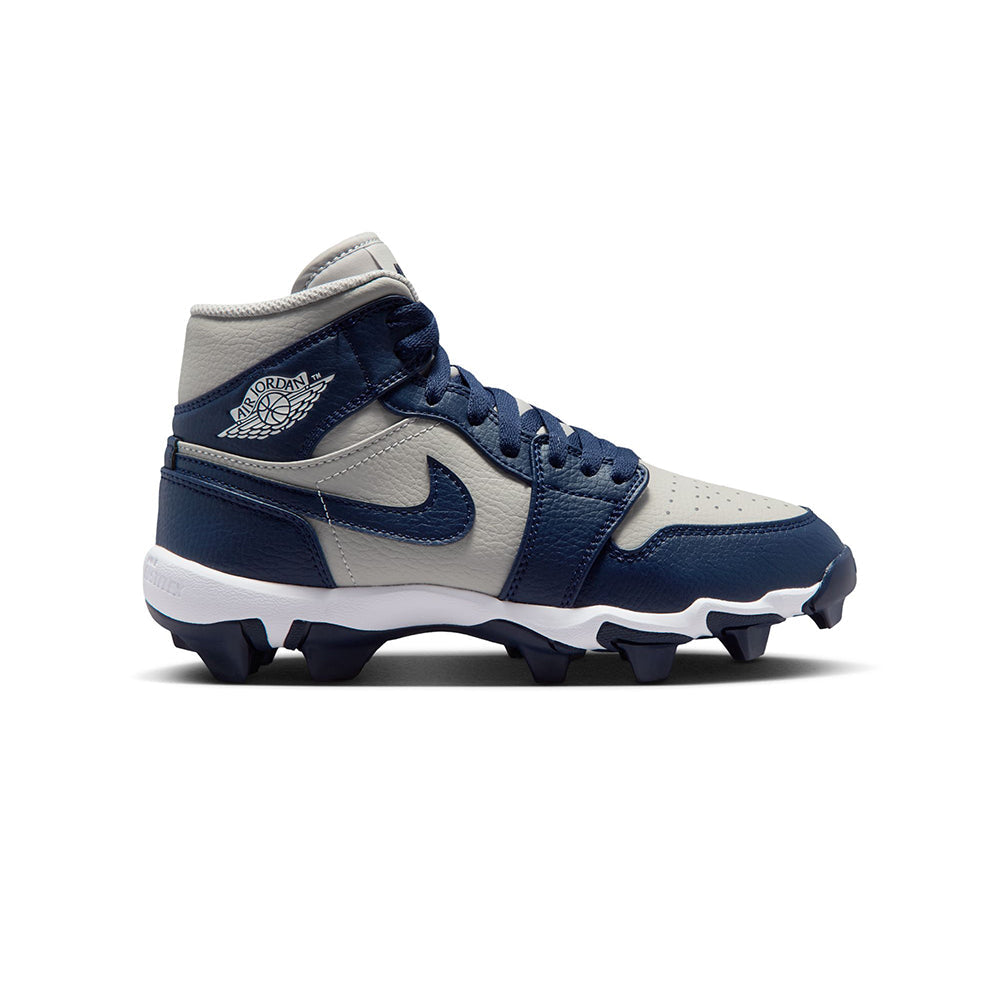 Jordan 1 Mid Fb Cleat Football Cleats in Grey Color
