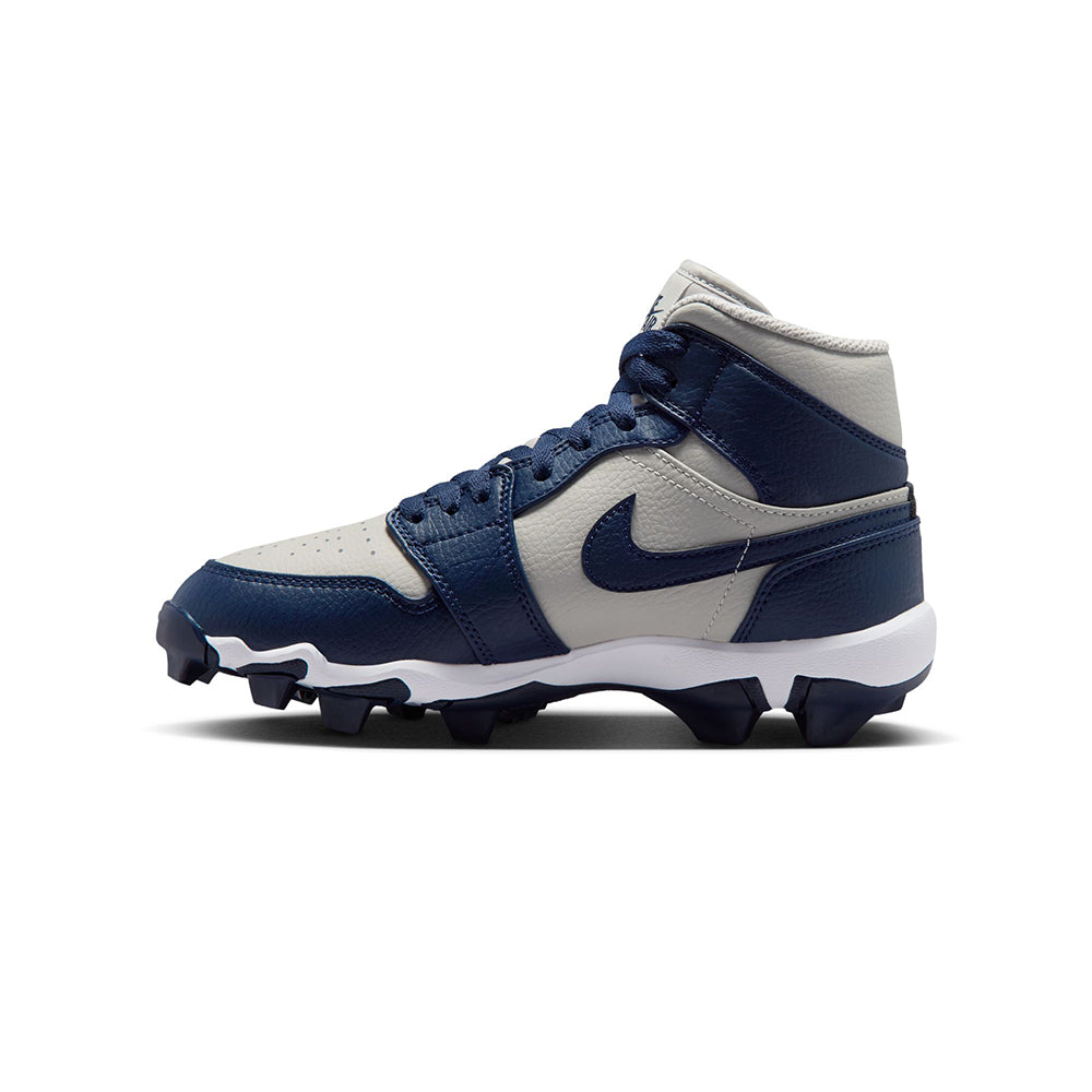 Jordan Youth Jordan 1 Mid FB Football Cleat | GREY/NAVY – Paragon