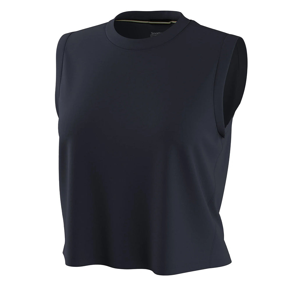 Smartwool W Active Ul Crop Tank Tops in Blue Color