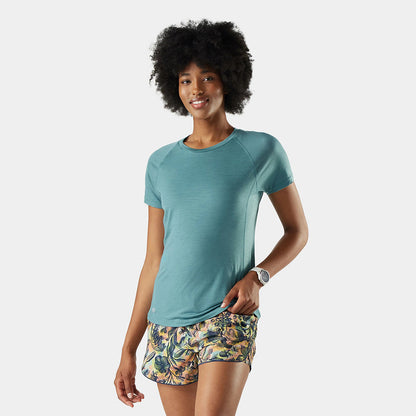 Smartwool W Merino Sport 120 S/S Tops in Blue Color