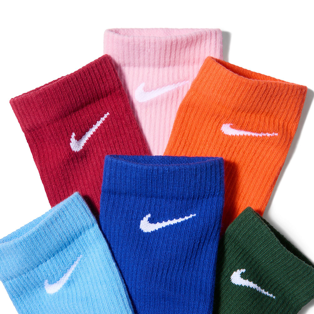 Nike 6Pk Ed Elvd Dri-FIT Crew Socks in Multi Color