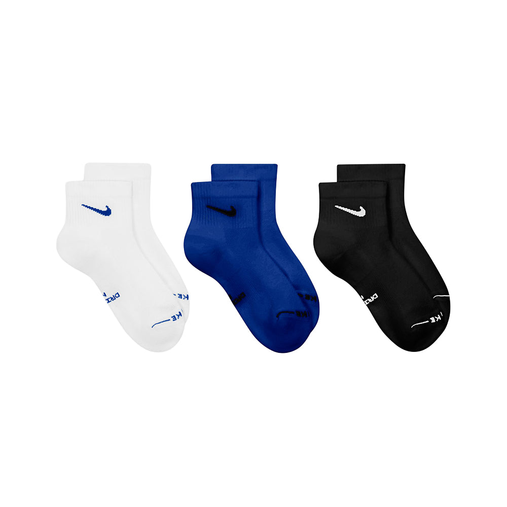 Nike 3Pk Ed Dri-FIT 1/4 Socks in Multi Color