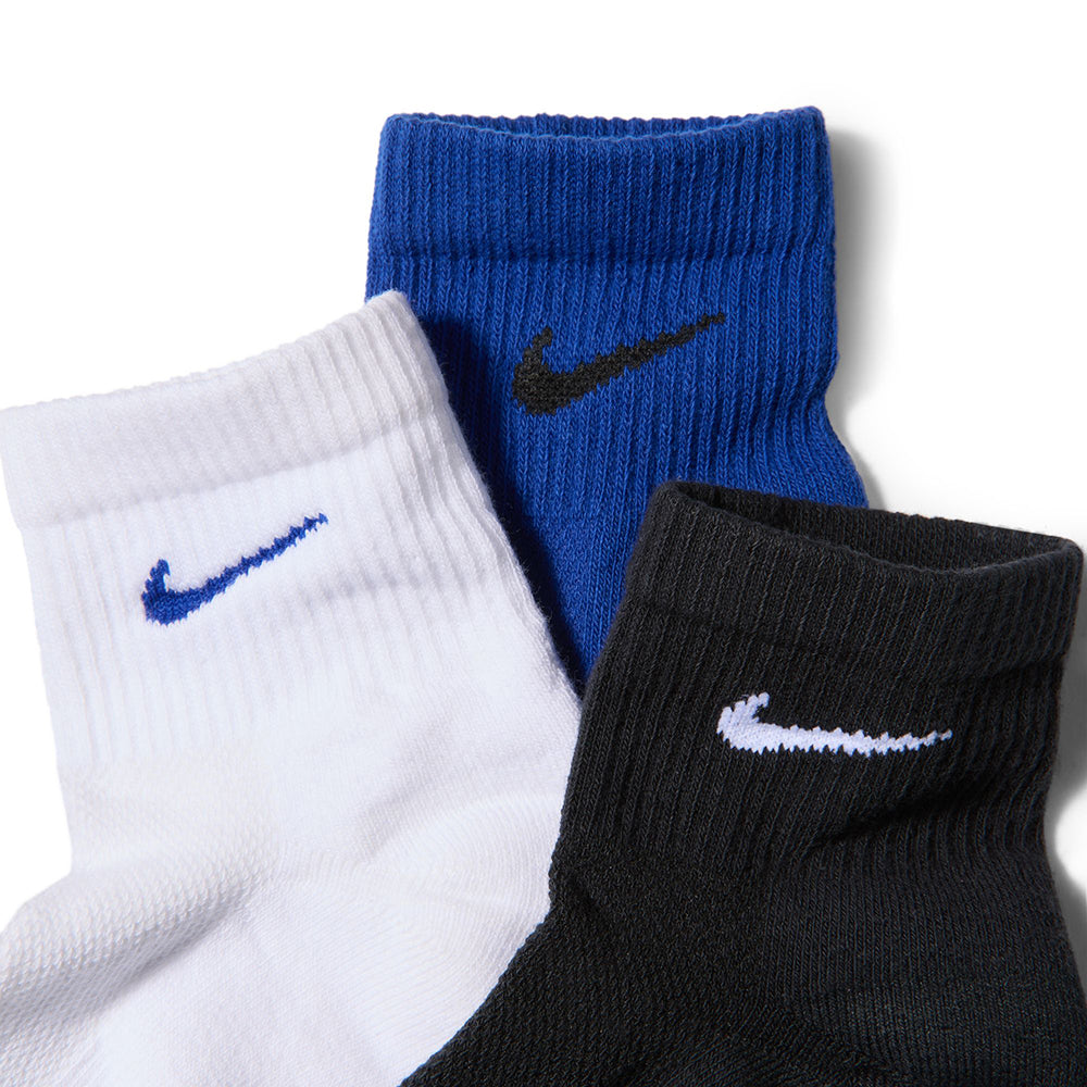 Nike 3Pk Ed Dri-FIT 1/4 Socks in Multi Color