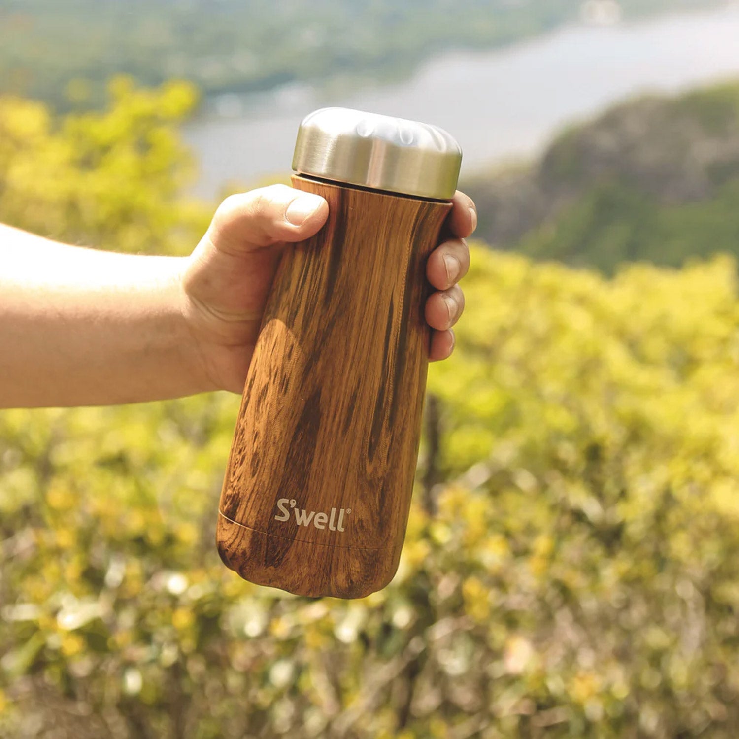 S'Well Teakwood Traveler 16 Oz Water Bottles in Brown Color