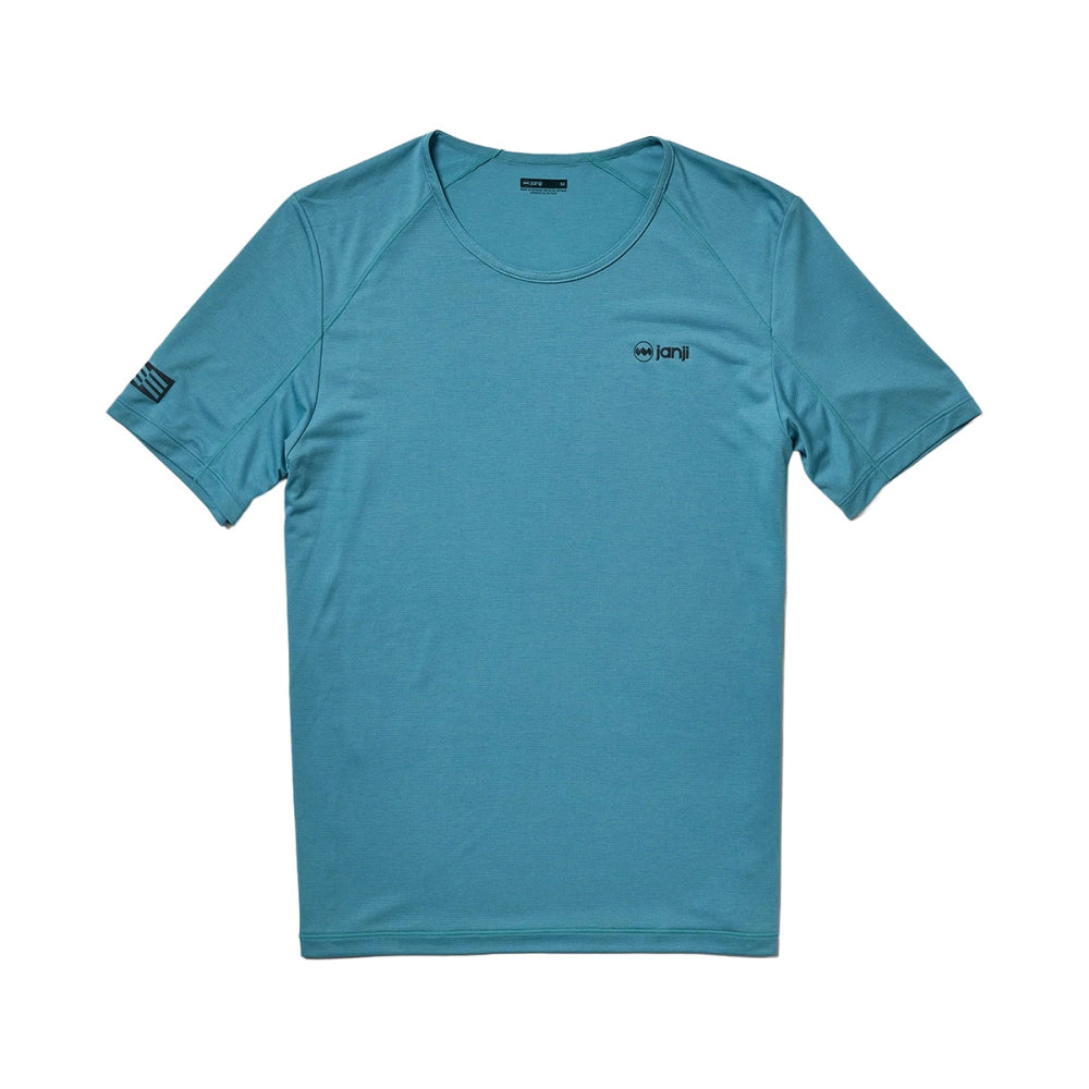 Janji M Run All Day Tee Tops in Blue Color