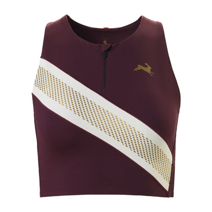 Tracksmith Strata Crop Top Sports Bras in Red Color
