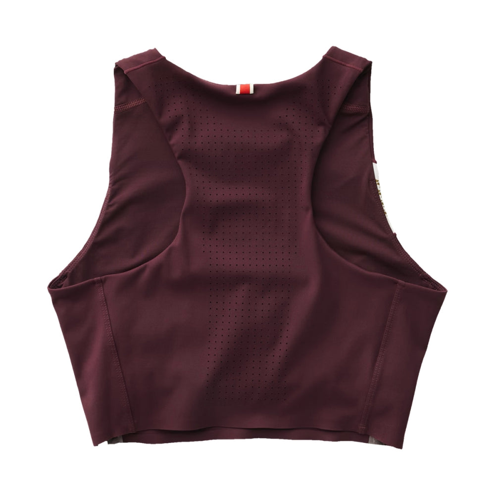 Tracksmith Strata Crop Top Sports Bras in Red Color