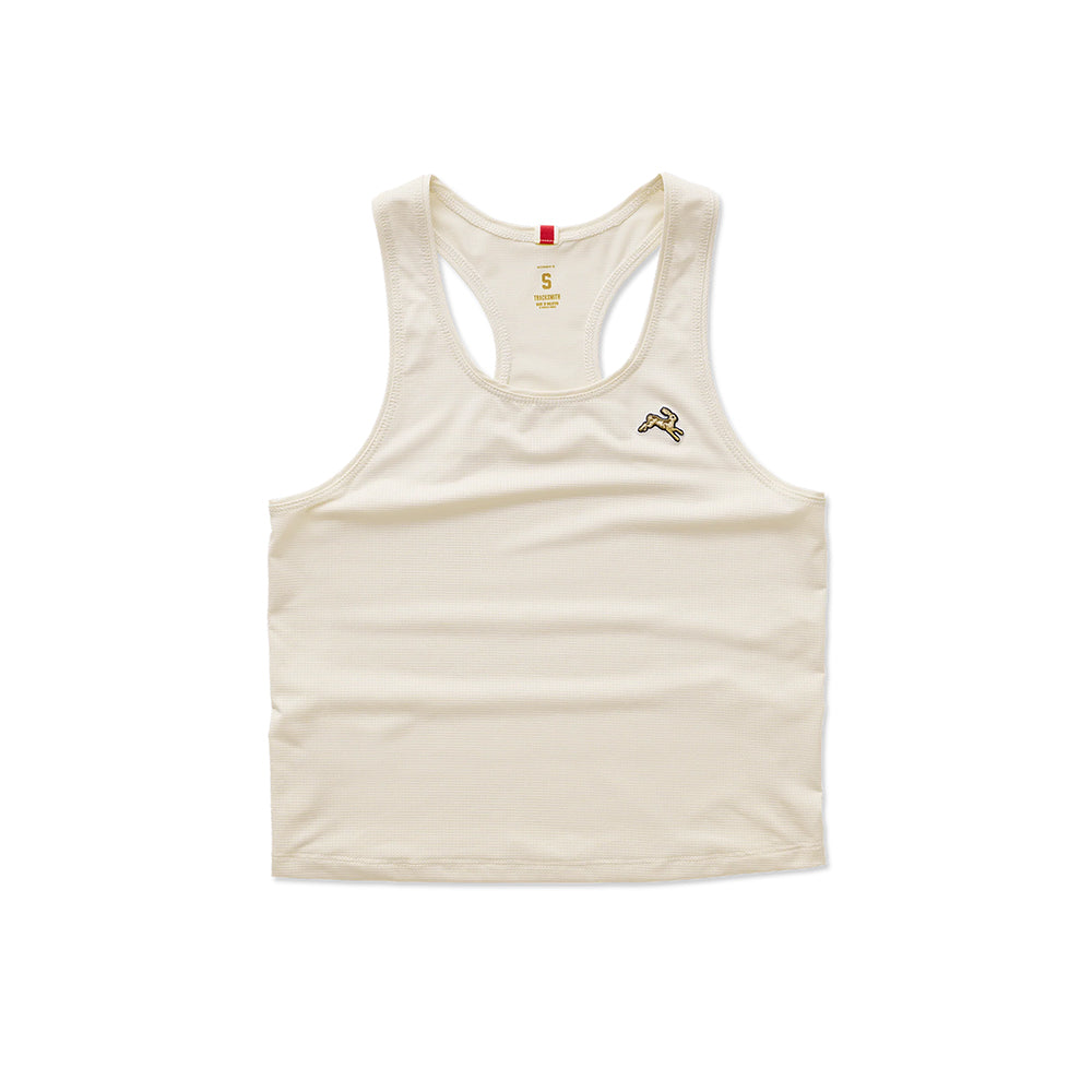 Tracksmith Twilight Crop Tank Tops in White Color