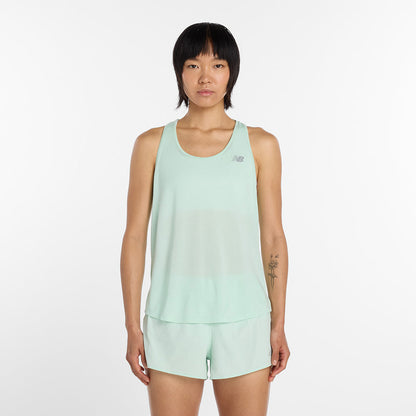 New Balance W Athletics Tank Tops in Green Color
