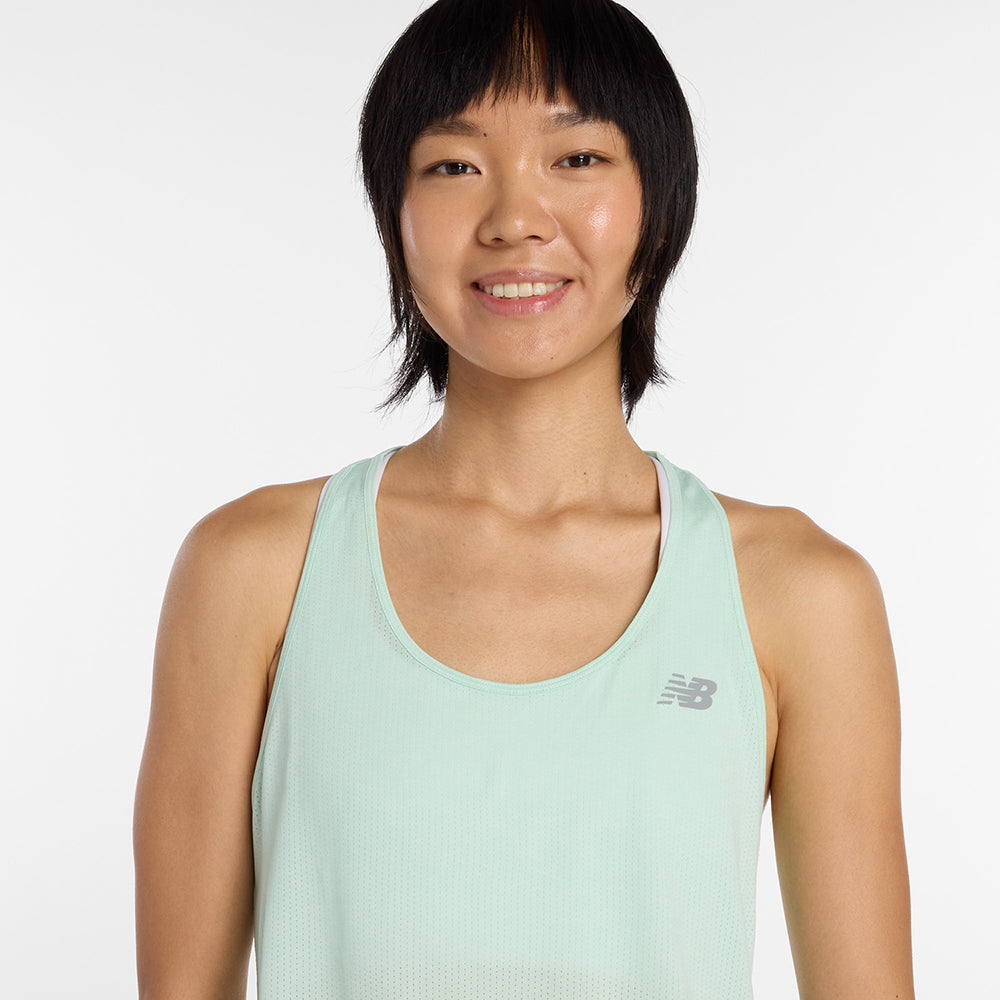 New Balance W Athletics Tank Tops in Green Color