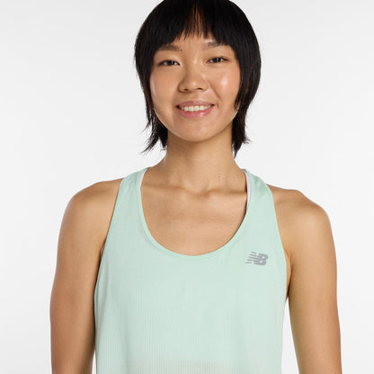 New Balance W Athletics Tank Tops in Green Color