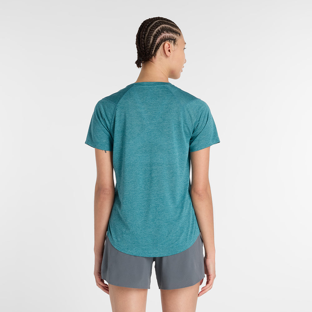 New Balance W Athletics T-Shirt Tops in Green Color