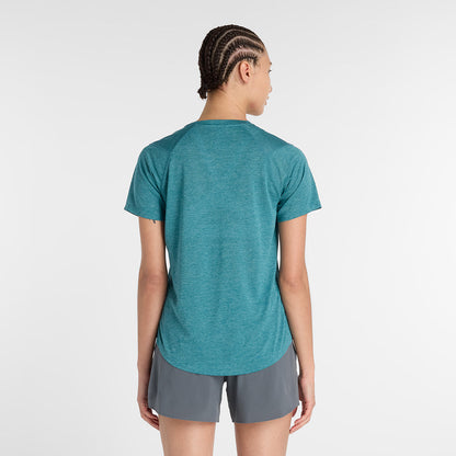 New Balance W Athletics T-Shirt Tops in Green Color