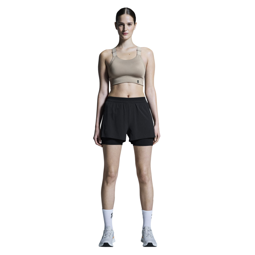 On W 3In Perf 2In1 Shorts in Black Color