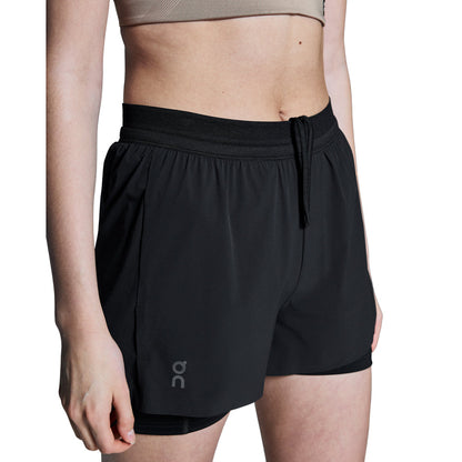 On W 3In Perf 2In1 Shorts in Black Color