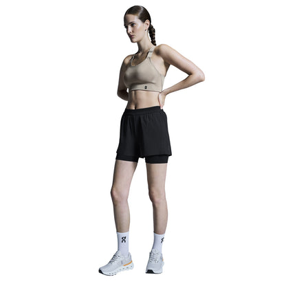 On W 3In Perf 2In1 Shorts in Black Color