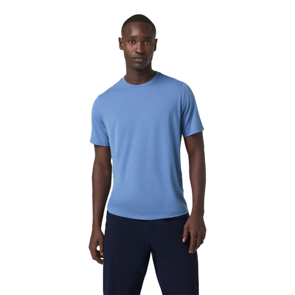 Vuori Current Tech Tee Tops in Blue Color