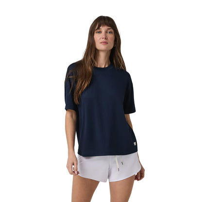 Vuori Energy Tee Long Tops in Blue Color