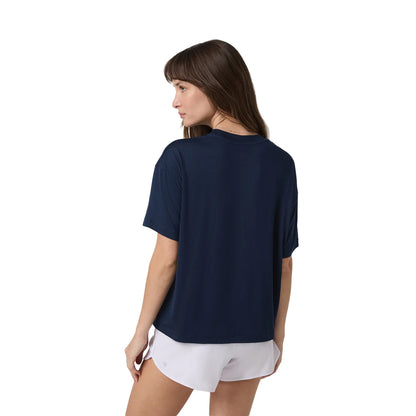 Vuori Energy Tee Long Tops in Blue Color