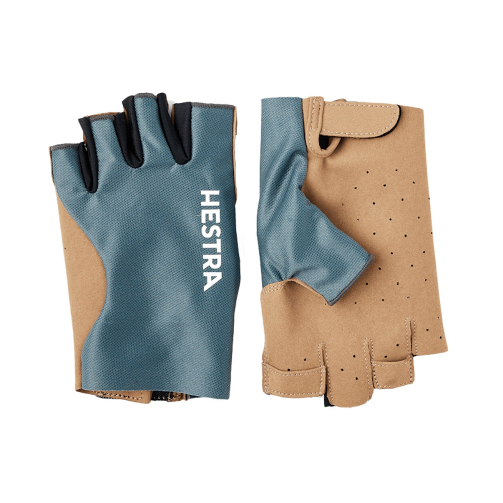Hestra Gloves Ventair Short 5 Finger Cycling Gloves in Grey Color