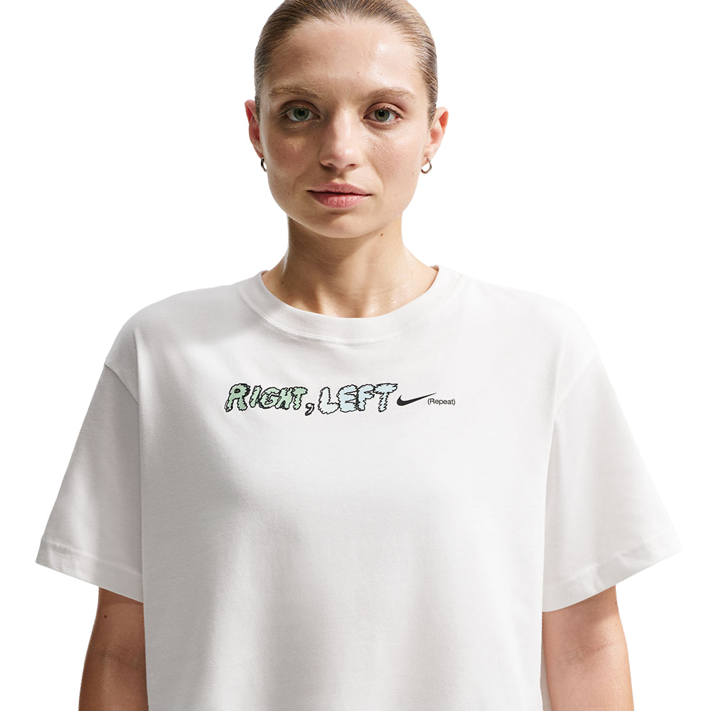 Nike W Move Df short sleeve Cropped Run Tops in White Color