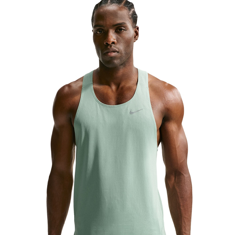 Nike M Fast Singlet Tops in Green Color