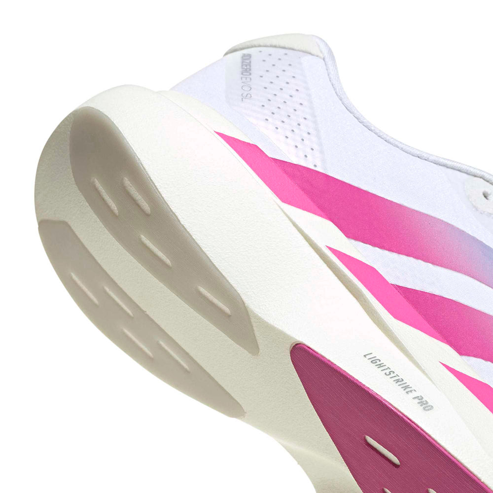 Adidas W Adizero Evo SL Woven Running Shoes in White Color