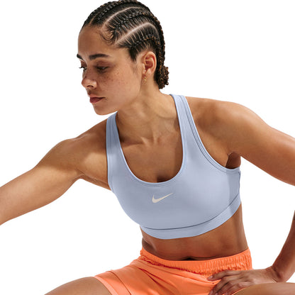 Nike Swoosh Medium Support Sports Bras in Blue Color