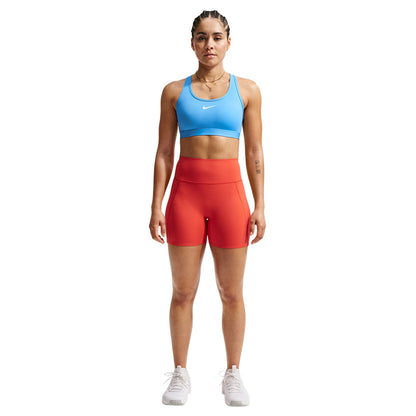 Nike Swoosh Medium Support Sports Bras in Blue Color
