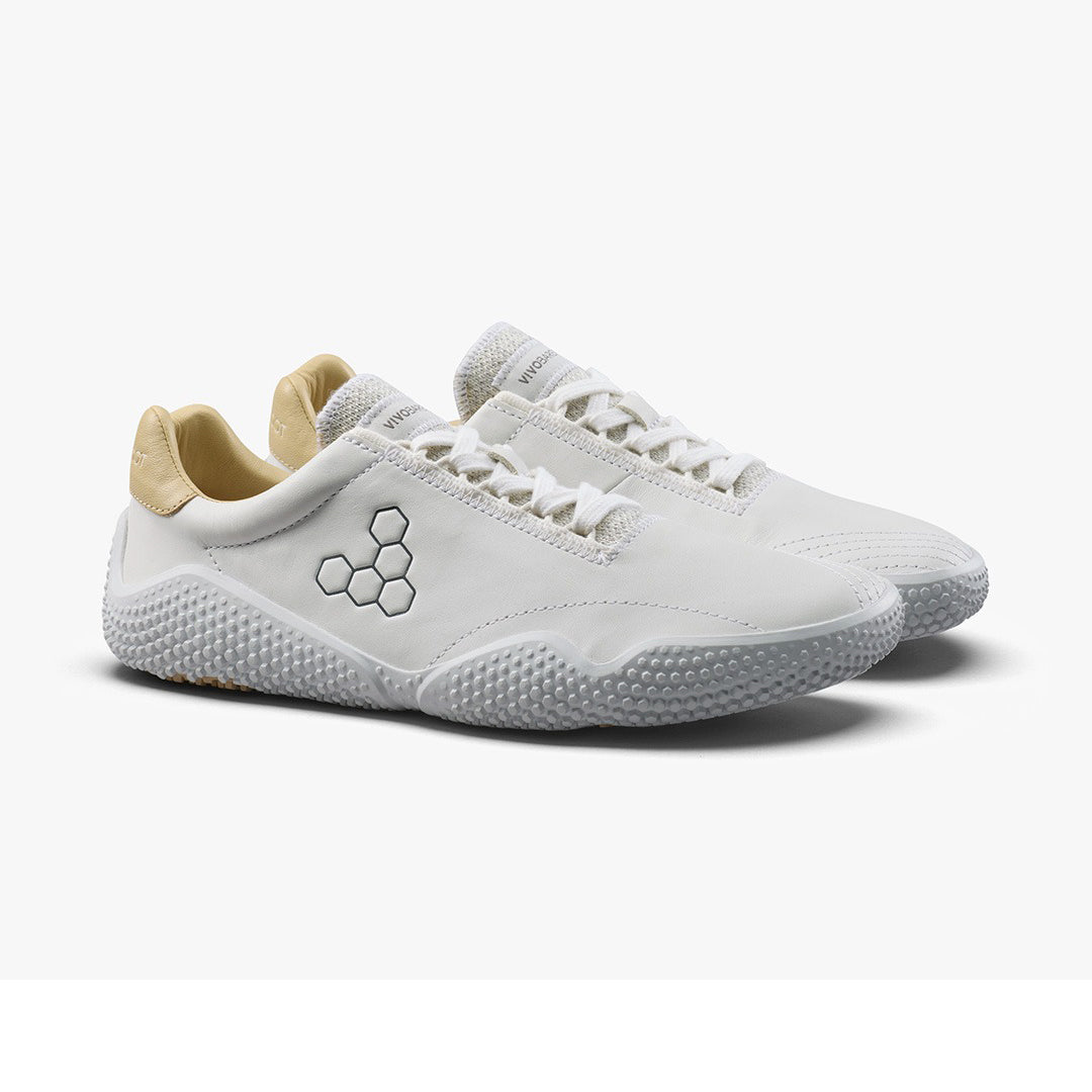 Vivobarefoot Motus Studio Sneaker Lea Barefoot Shoes in White Color