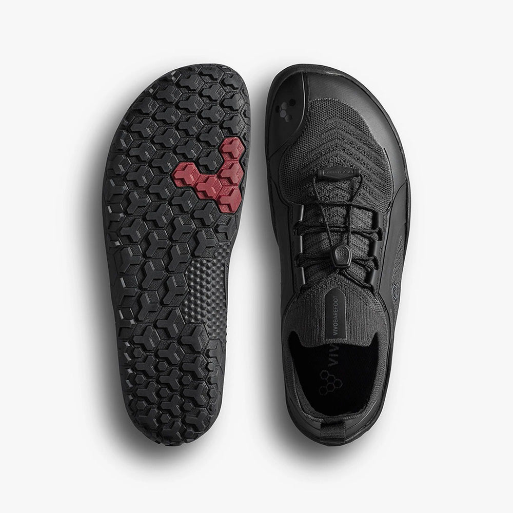 Vivobarefoot Mens Primus Trail Knit FG Sneaker | 21-OBSIDIA