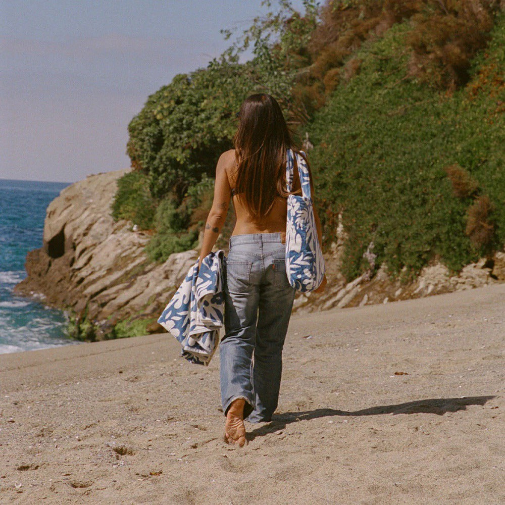 Slowtide Sunny Terry Tote Bags in Blue Color