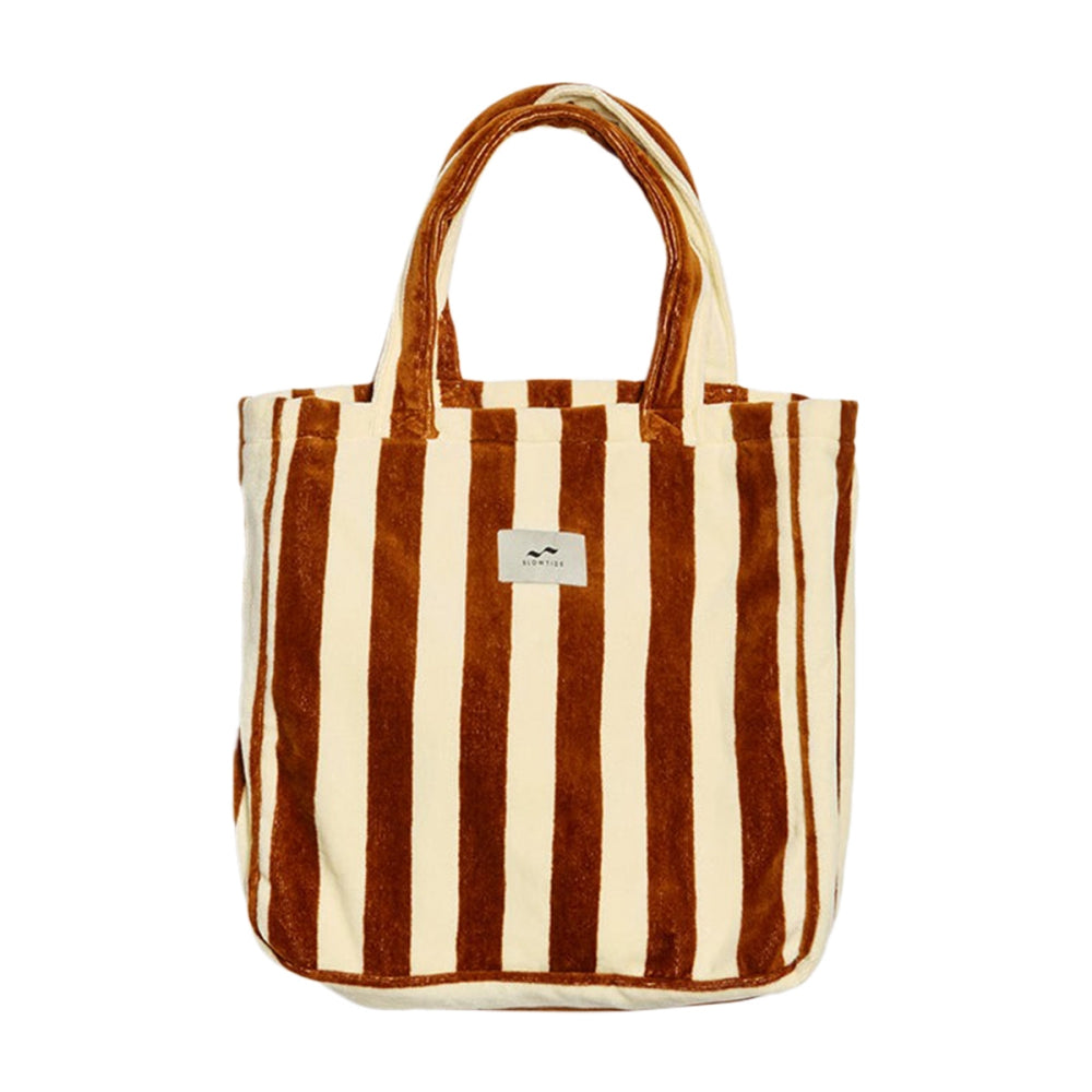 Slowtide Cabana Terry Tote Bags in Brown Color