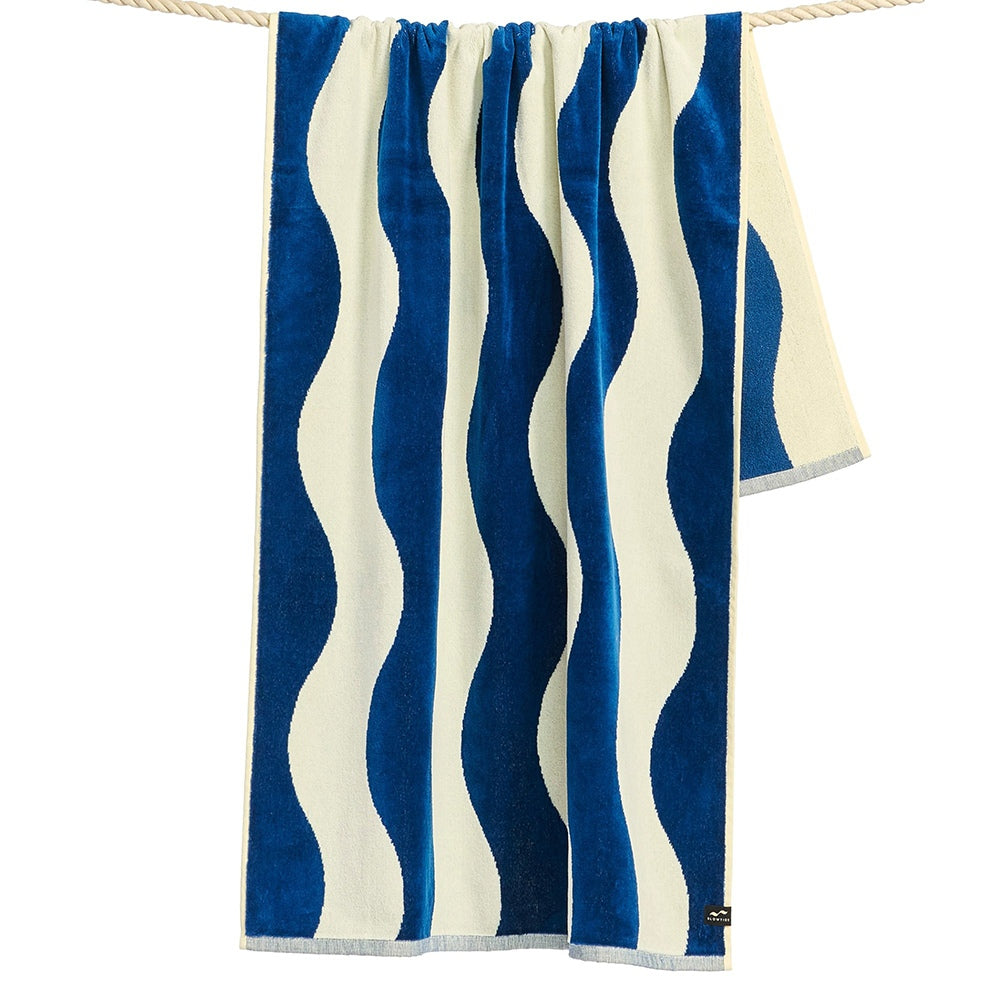 Slowtide Stripe Woven Tops in Blue Color