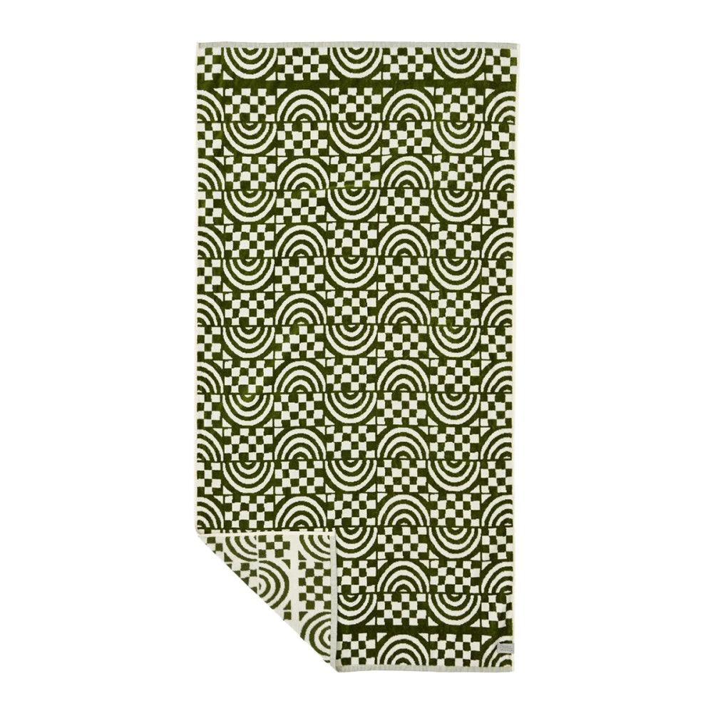Slowtide Coco Rainbow Woven Towel in Green Color