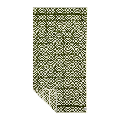 Slowtide Coco Rainbow Woven Towel in Green Color