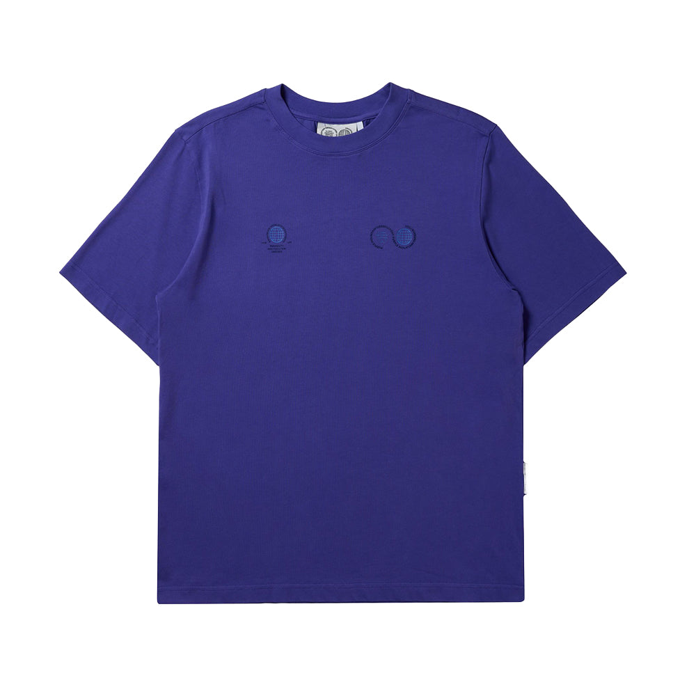 Purple Mountain Observatory Globe short sleeve Tee Tops in Purple Color