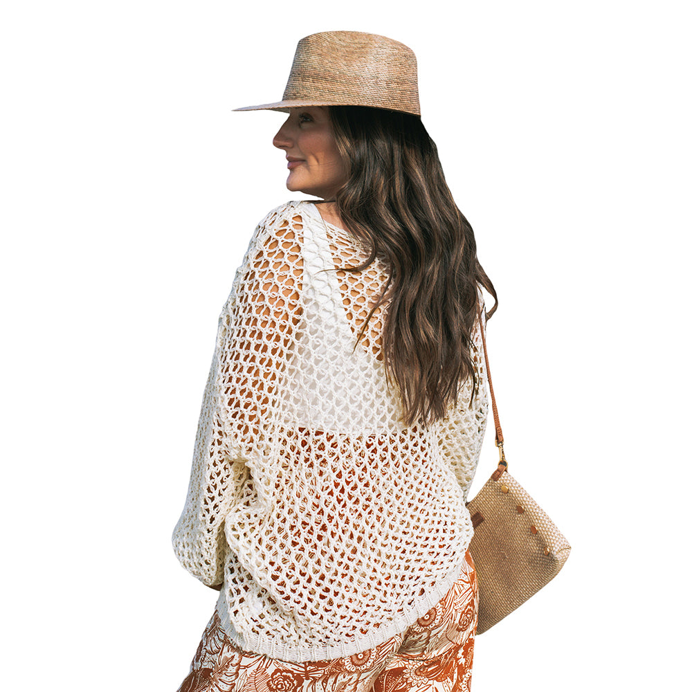 Cupshe Cover Up Sheer Top Dresses in White Color