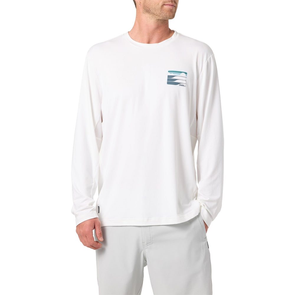 O'Neill Dawn UPF Ls Tee Tops in White Color