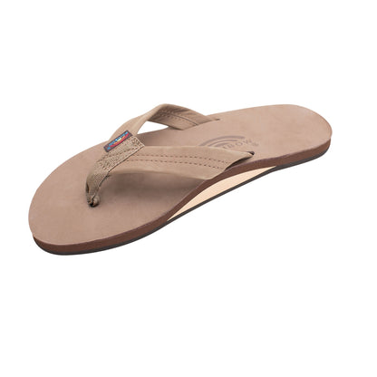 Rainbow Premier/Classic Leather Flip-Flops in Brown Color